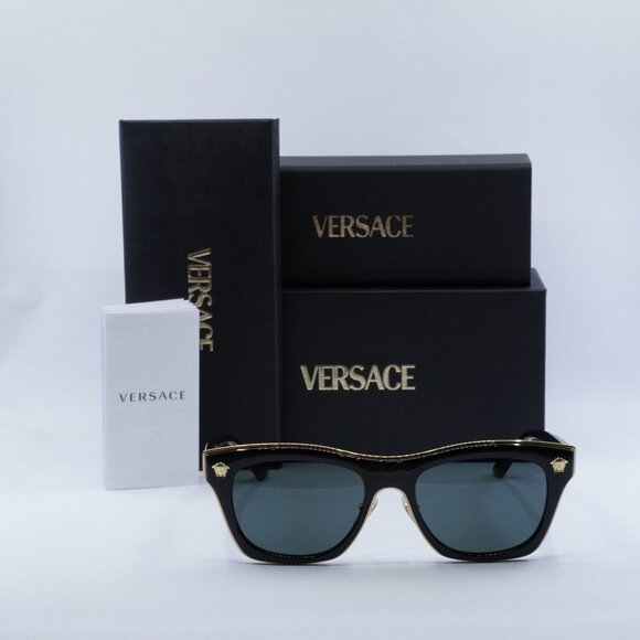 Final Price! Versace VE2272 GB1/87 Black Grey Sunglasses - Picture 2 of 9